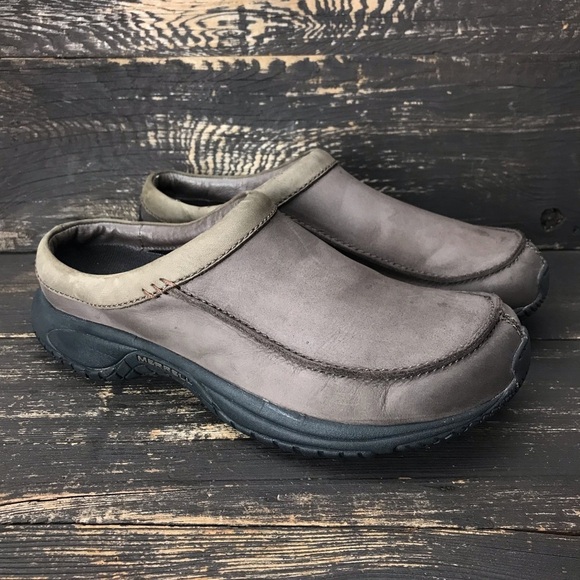 Merrell Encore Slide Mahogany Air Cushion Slip On Shoes Leather Sz 9.5 - Picture 1 of 9